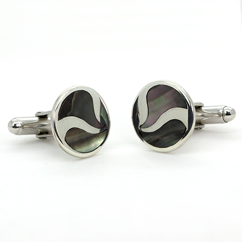 Zaveris Sterling Silver Wave Cufflinks