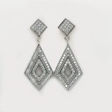 Zaveris Sterling Silver Diamante Cubic Zircon Earrings