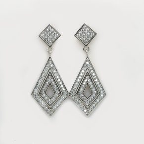 Zaveris Sterling Silver Diamante Cubic Zircon Earrings