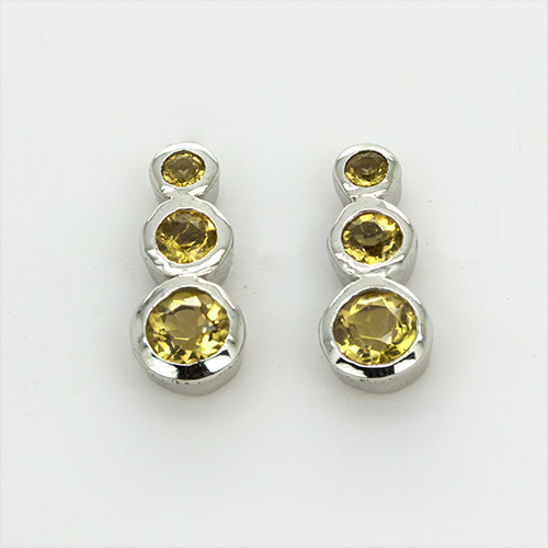 Zaveris Sterling Silver Citrine Drop Earrings