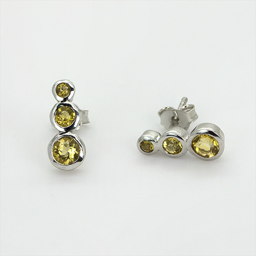 Zaveris Sterling Silver Citrine Drop Earrings