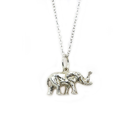 Zaveris Sterling Silver Jump Ring Elephant Pendant