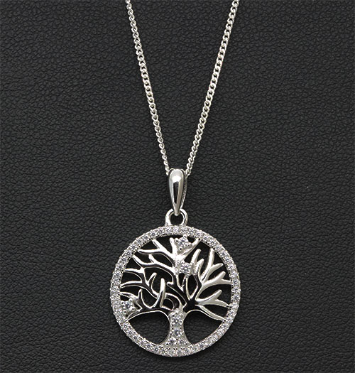 Zaveris Sterling Silver Cubic Zirconia Pendant Necklace