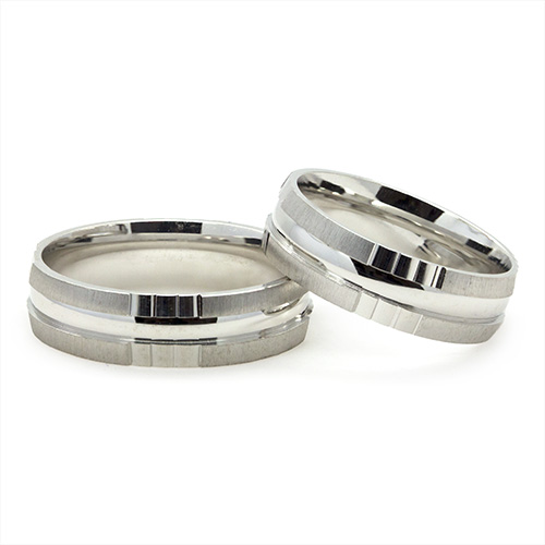 Zaveris Newedge Sterling Silver Wedding Bands