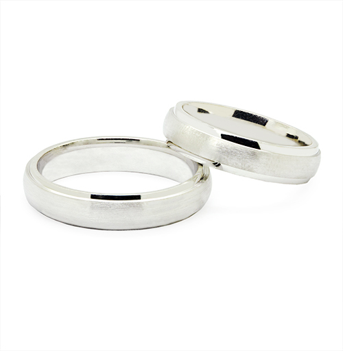 Zaveris Sterling Silver Trio Cubic Zircon Wedding Bands