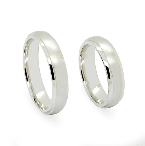 Zaveris Sterling Silver Trio Cubic Zircon Wedding Bands