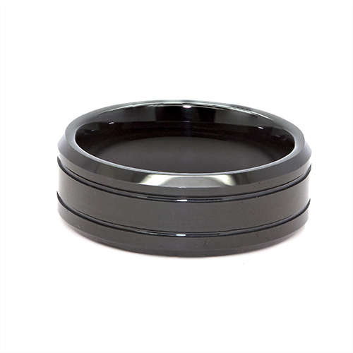 Zaveris Tungsten Carbide Twin Bevel Wedding Ring
