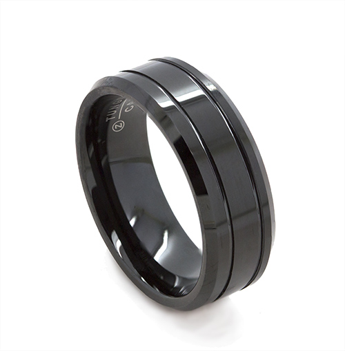 Zaveris Tungsten Carbide Twin Bevel Wedding Ring