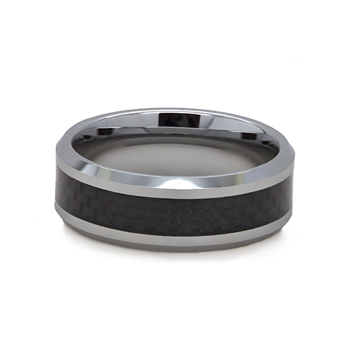 Zaveris Tungsten Carbide Chequered Wedding Ring