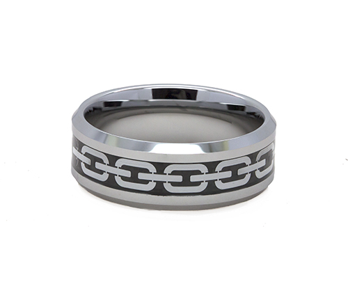 Zaveris Tungsten Carbide Link Chain Wedding Ring