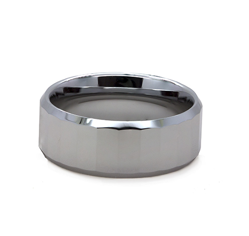 Zaveris Tungsten Carbide Faceted Wedding Ring