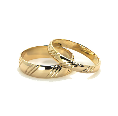 Zaveris 9 Carat Yellow Gold Teleki Wedding Bands