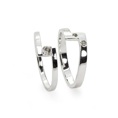 Zaveris 18 Carat White Gold and Diamond Bridal Set
