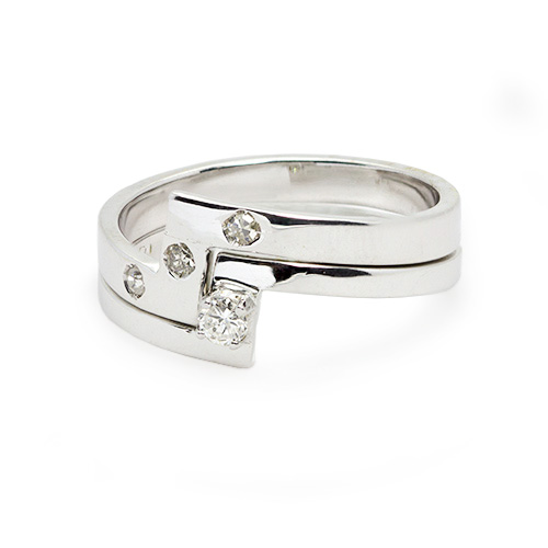 Zaveris 18 Carat White Gold and Diamond Bridal Set