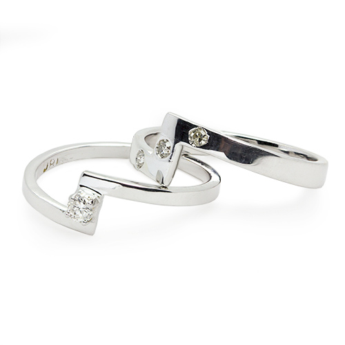 Zaveris 18 Carat White Gold and Diamond Bridal Set