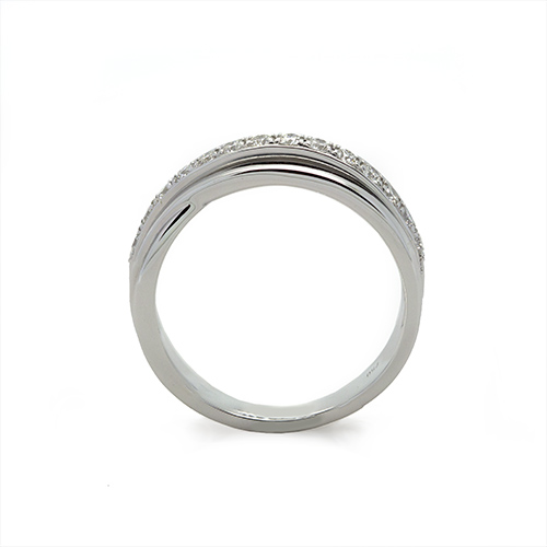 Zaveris Crossover 18 Carat White Gold and Diamond Wedding Ring