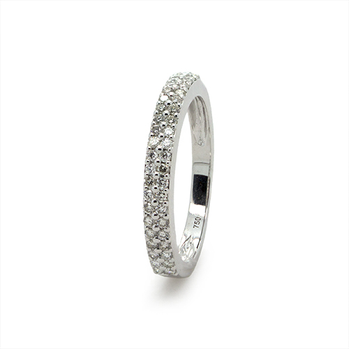 Zaveris 18 Carat White Gold and Pavé Diamond Wedding Ring