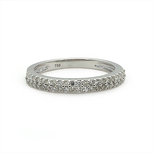 Zaveris 18 Carat White Gold and Pavé Diamond Wedding Ring
