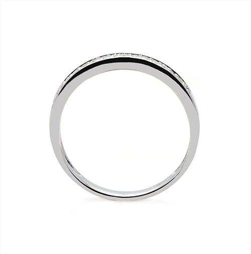Zaveris 9 Carat White Gold Cubic Zircon Wedding Ring