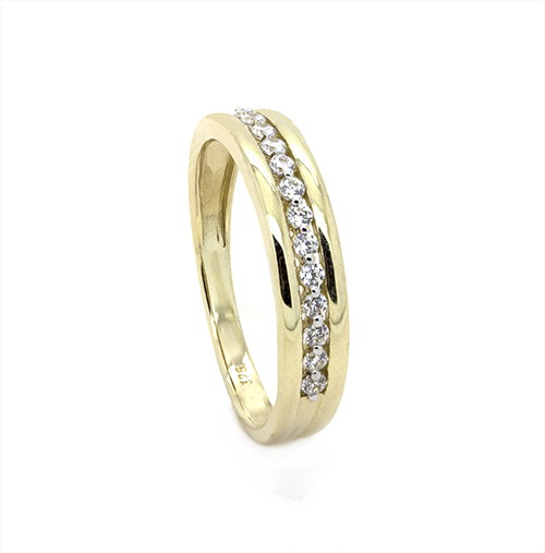 Zaveris 9 Carat Solid Yellow Gold Eternity Cubic Zircon Wedding Ring