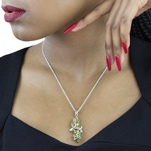 Zaveris Sterling Silver and Peridot Necklace