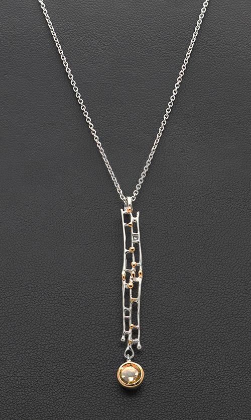 Zaveris Sterling Silver and Citrine Necklace