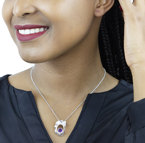 Zaveris Sterling Silver and Amethyst Necklace