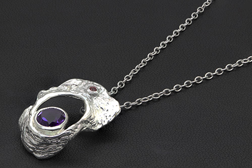 Zaveris Sterling Silver and Amethyst Necklace