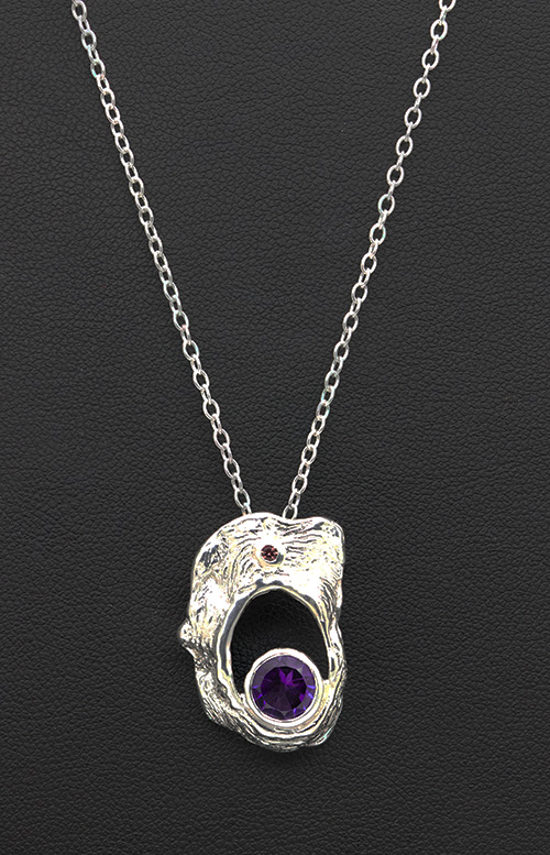 Zaveris Sterling Silver and Amethyst Necklace