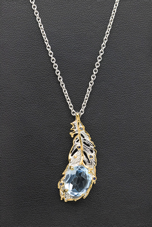 Zaveris Sterling Silver Blue Topaz and Blue Sapphire