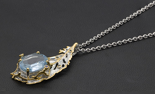 Zaveris Sterling Silver Blue Topaz and Blue Sapphire