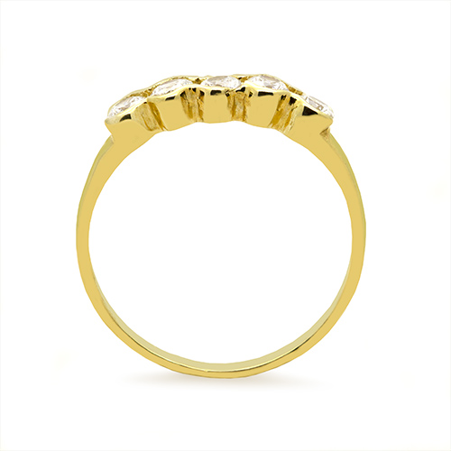 Zaveris 18 Carat Yellow Gold and Bezel Set Cubic Zirconia Ring