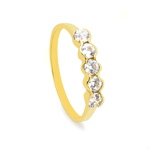 Zaveris 18 Carat Yellow Gold and Bezel Set Cubic Zirconia Ring