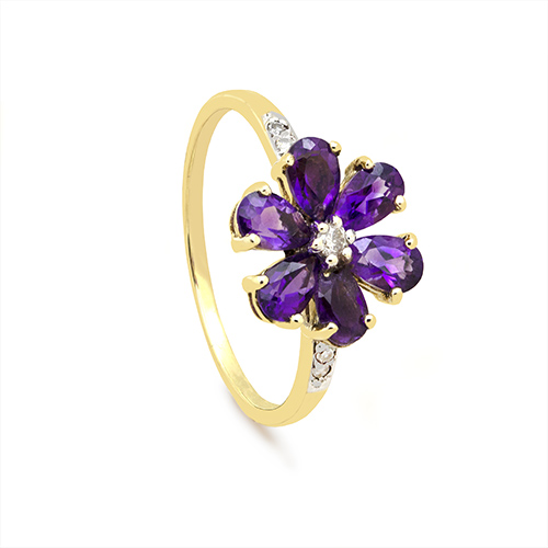 gold floral ring