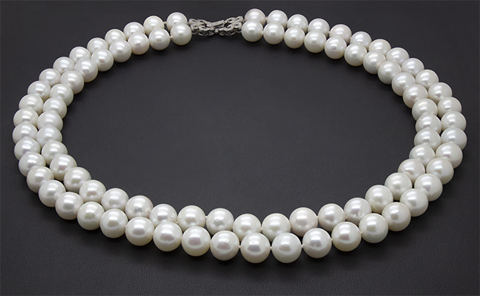 Zaveris 9-10mm Pearls Sterling Silver and Cubic Zirconia Necklace