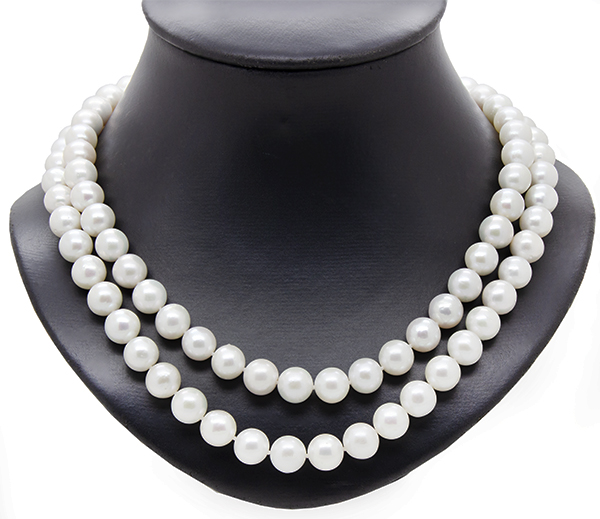 Zaveris 9-10mm Pearls Sterling Silver and Cubic Zirconia Necklace