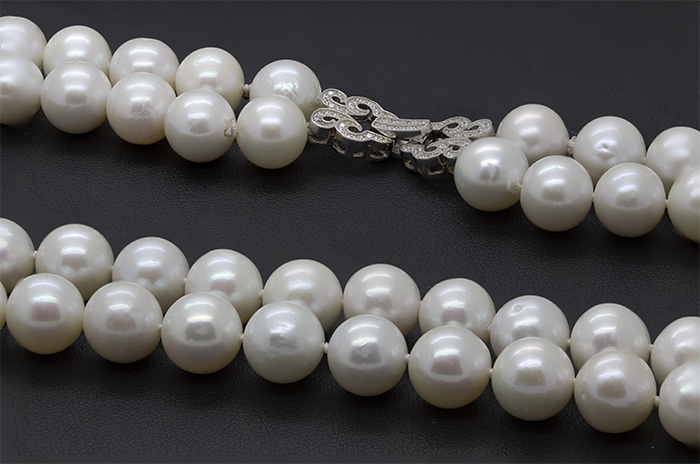 Zaveris 9-10mm Pearls Sterling Silver and Cubic Zirconia Necklace