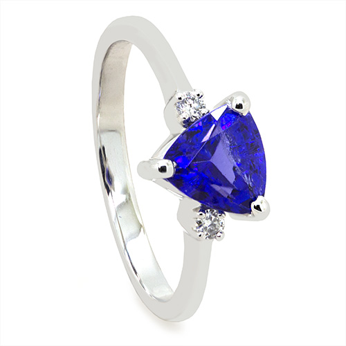 Zaveris 18 Carat White Gold Trilliance Tanzanite Ring