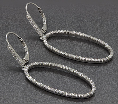 Zaveris Silver Loop Cubic Zircon Earrings