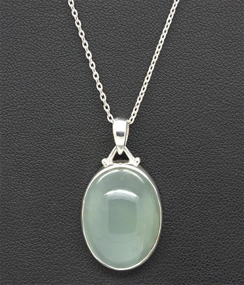 Zaveris Sterling Silver Oval Cut Aquamarine Necklace