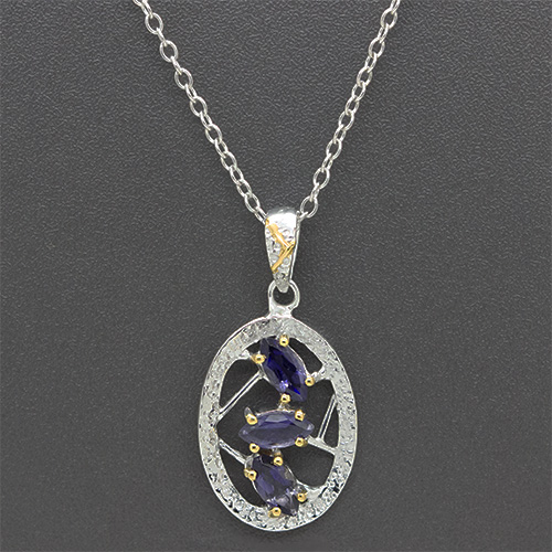 Zaveris Sterling Silver Iolite Pendant