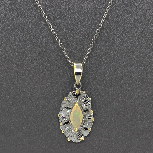 Zaveris Sterling Silver Ethiopian Opal Pendant