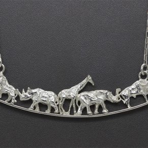 Zaveris Big Five Africa Sterling Silver Necklace