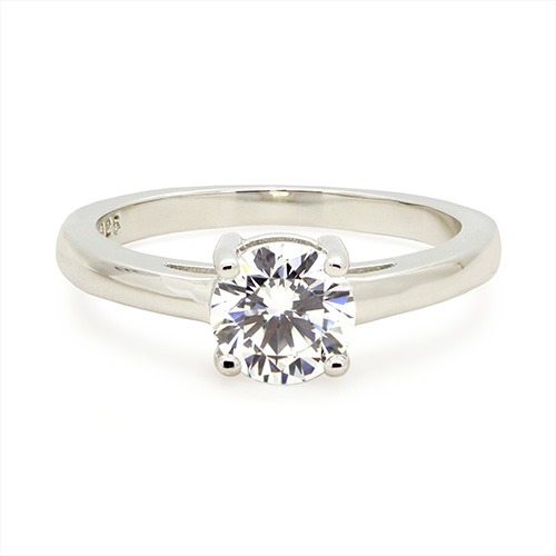 Zaveris Silver Harmony Solitaire Cubic Zircon Ring