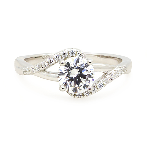 Zaveris Silver Grace Bypass Cubic Zircon Ring