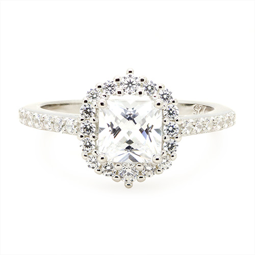 Zaveris Silver Slender Elegance Cubic Zircon Ring