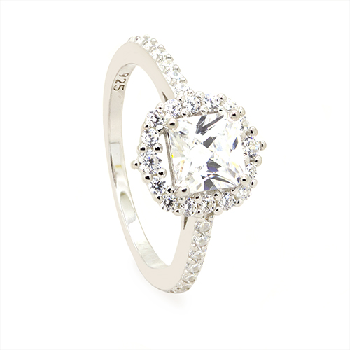 Zaveris Silver Slender Elegance Cubic Zircon Ring