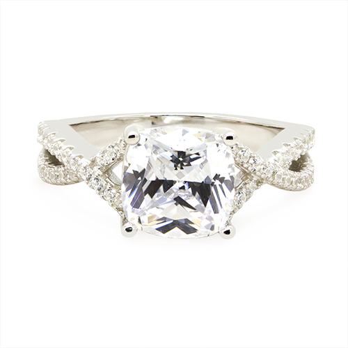 Zaveris Silver Harmony Interlocked Cubic Zircon Ring