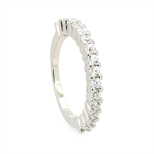 Zaveris Silver Radiant Cascade Cubic Zirconia Ring