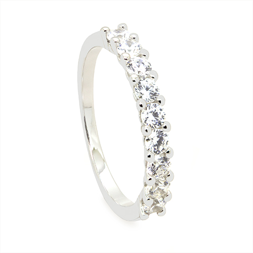 Zaveris Silver Classy Round Cubic Zircon Ring